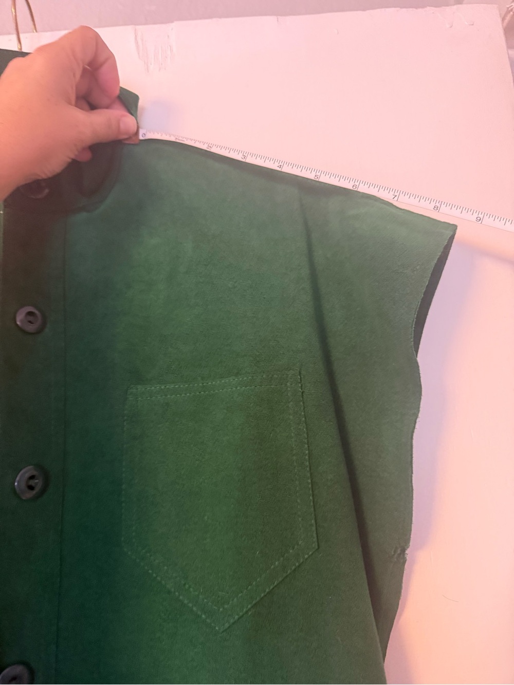 Vintage Forest Green Button-Front Shift Dress - Picture 14 of 14